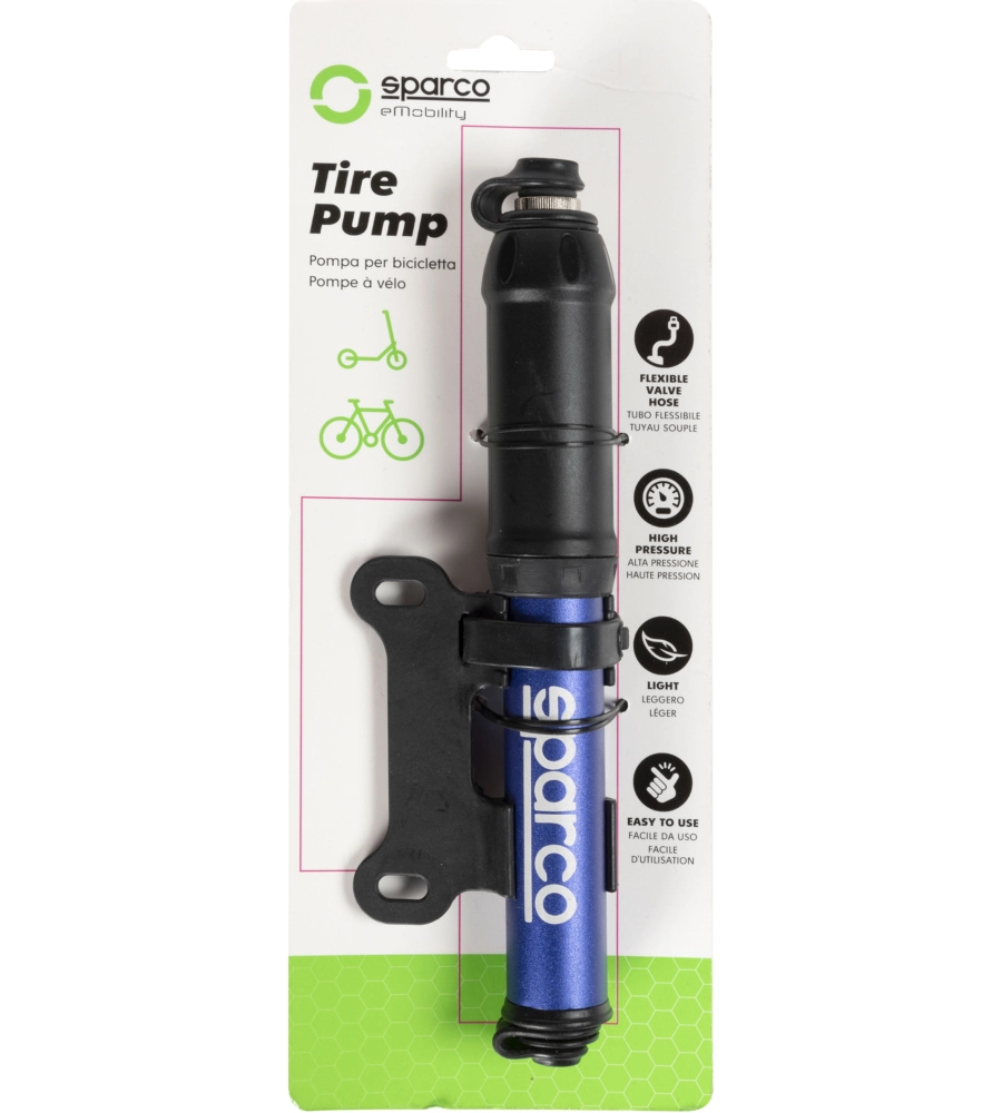 MINI POMPA PER BICICLETTA SPARCO BLU IN ALLUMINIO